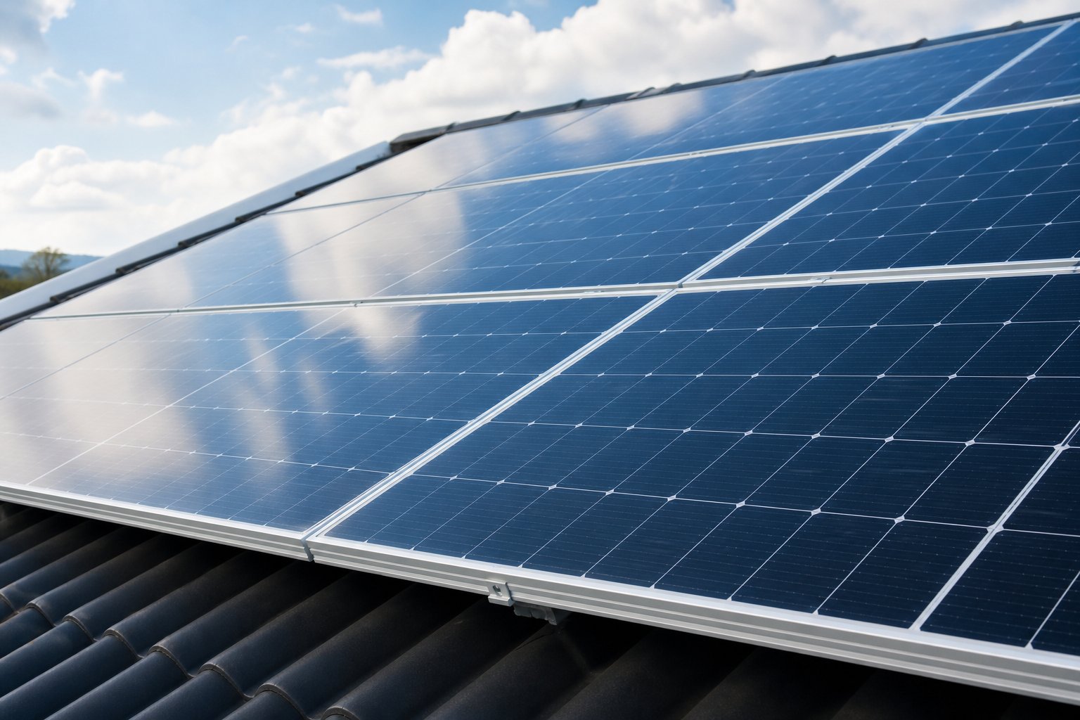 Dettaglio moduli fotovoltaici installati
